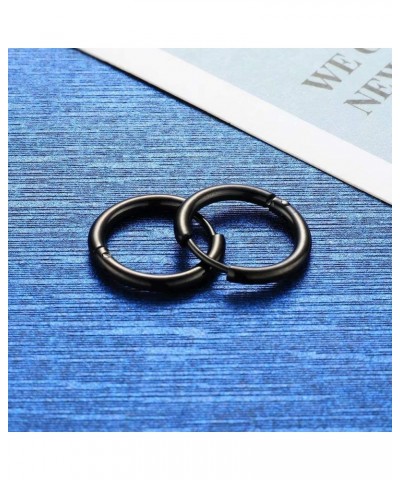 Huggie Hoop Earrings for Women Men - 316L Surgical Stainless Steel 6mm 8mm 10mm Mens Ear Hugging Hoop Earrings for Cartilage ...