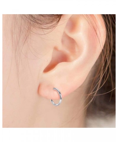 Huggie Hoop Earrings for Women Men - 316L Surgical Stainless Steel 6mm 8mm 10mm Mens Ear Hugging Hoop Earrings for Cartilage ...