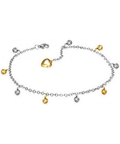 Stainless Steel Two-Tone Adjustable Anklet Bracelet $11.39 Anklets