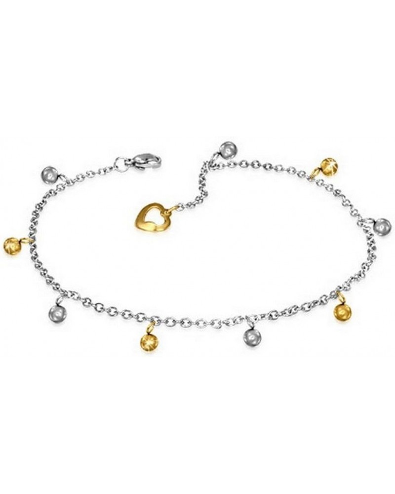 Stainless Steel Two-Tone Adjustable Anklet Bracelet $11.39 Anklets