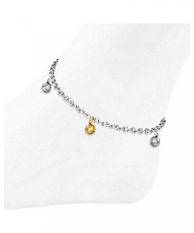 Stainless Steel Two-Tone Adjustable Anklet Bracelet $11.39 Anklets