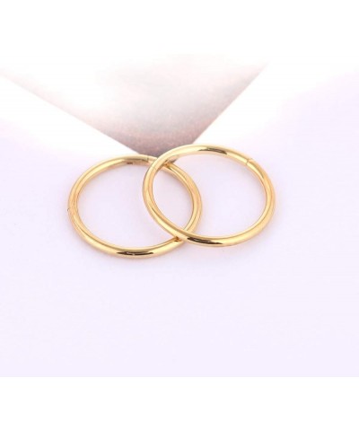 Nose Ring Septum Hoop 20G/18G/16G/14G/12G 316L Surgical Stainless Steel Hinged Seamless Earrings, Diameter 5MM-16MM, Gold/Sil...