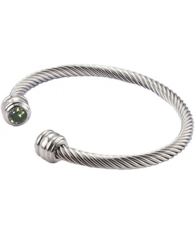 Rope bangle birthstone bracelet with 2 gemstones august - peridot $11.69 Bracelets