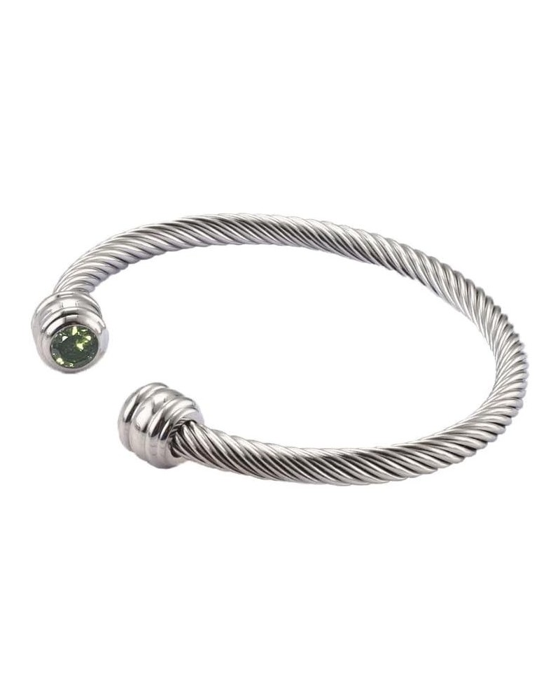 Rope bangle birthstone bracelet with 2 gemstones august - peridot $11.69 Bracelets