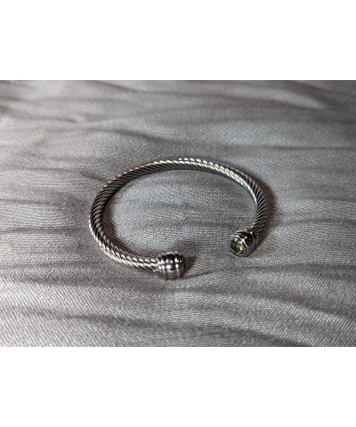 Rope bangle birthstone bracelet with 2 gemstones august - peridot $11.69 Bracelets