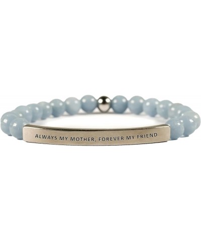 Love Collection Unisex Stretchable Bracelets (ALWAYS MY MOTHER FOREVER MY FRIEND) Blue Angelite $12.58 Bracelets