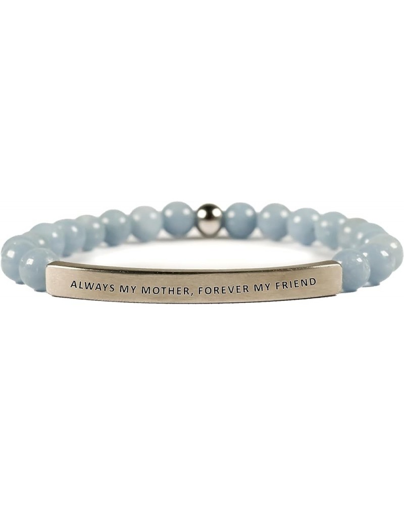 Love Collection Unisex Stretchable Bracelets (ALWAYS MY MOTHER FOREVER MY FRIEND) Blue Angelite $12.58 Bracelets