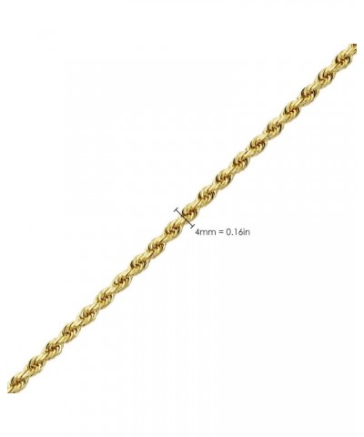 14K Yellow Gold 4mm Solid Diamond Cut Rope Chain Necklace with Lobster Lock 30.0 Inches $518.60 Necklaces