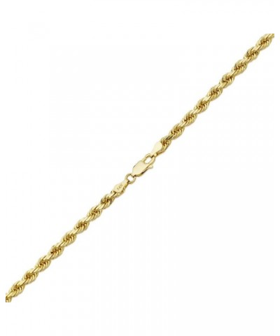 14K Yellow Gold 4mm Solid Diamond Cut Rope Chain Necklace with Lobster Lock 30.0 Inches $518.60 Necklaces