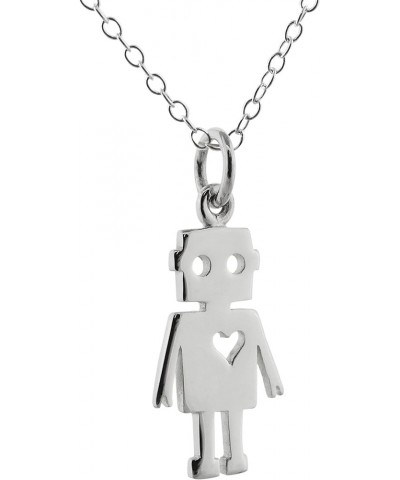 Sterling Silver Meaningful Symbol Charm Pendant Necklaces ROBOT $15.39 Necklaces