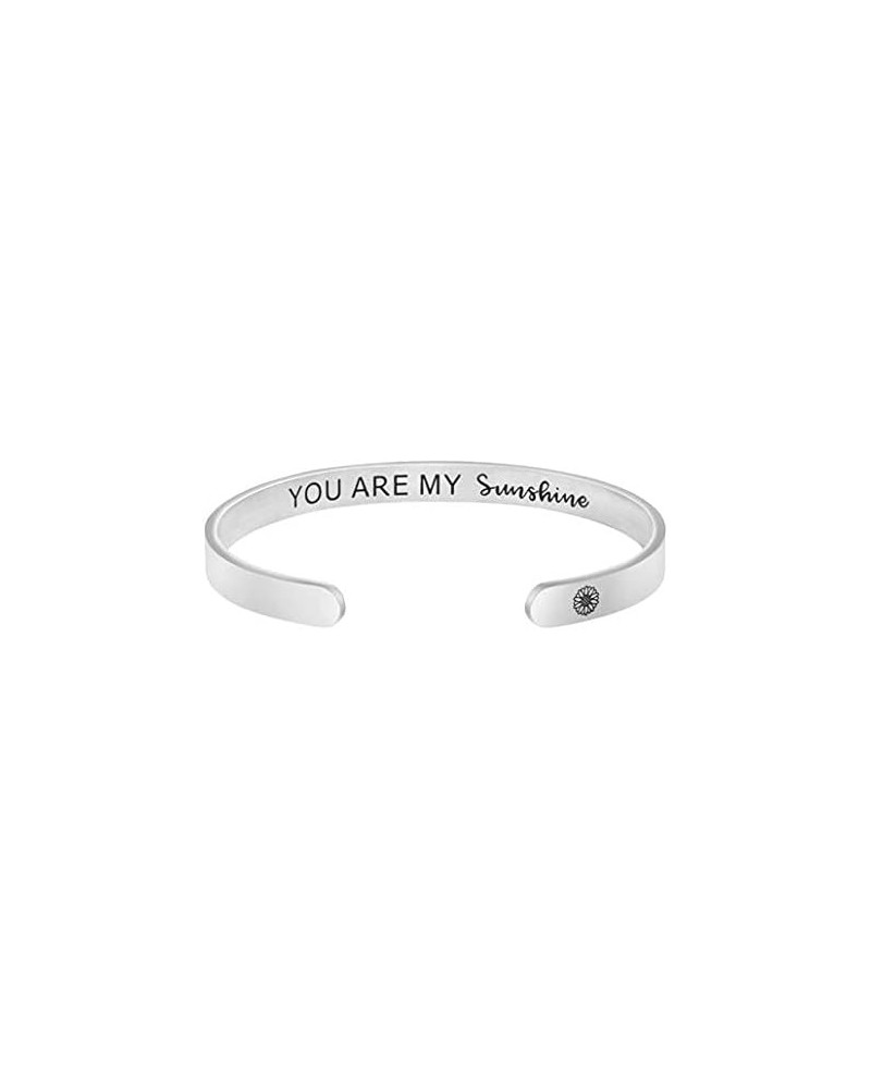 Inspirational Jewelry Engraved Mantra Cuff Gifts for Women for Men Friend Encouragement Bangle Kind Heart Fierce Mind Brave S...