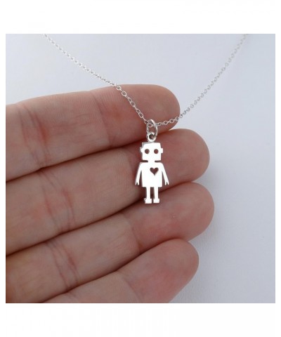 Sterling Silver Meaningful Symbol Charm Pendant Necklaces ROBOT $15.39 Necklaces