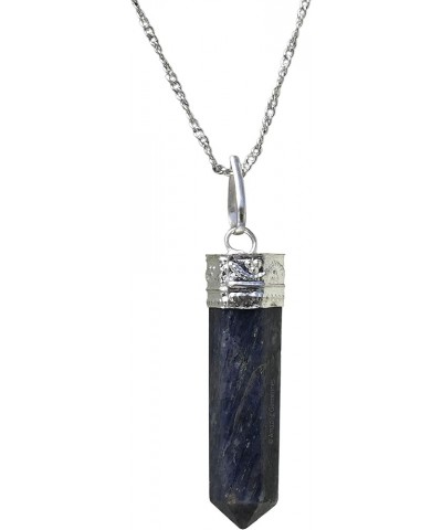 Black Tourmaline Crystal Pencil Point Pendant Necklace with Adjustable Cord - Natural Healing Crystals and Stones for Men, Wo...