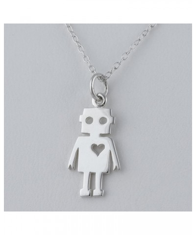 Sterling Silver Meaningful Symbol Charm Pendant Necklaces ROBOT $15.39 Necklaces