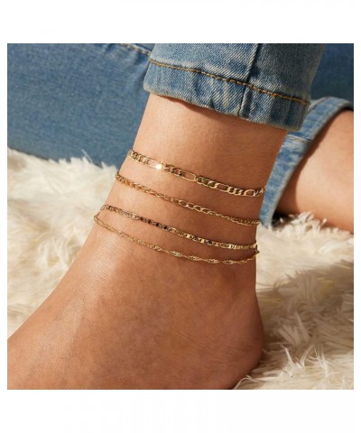 Layered Figaro Link Chain Anklet Vintage Braided Rope Chain Anklet Punk Thin Ankle Bracelets Set Gold Minimalist Chain Anklet...