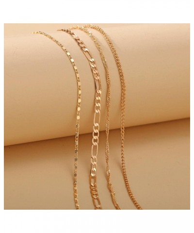 Layered Figaro Link Chain Anklet Vintage Braided Rope Chain Anklet Punk Thin Ankle Bracelets Set Gold Minimalist Chain Anklet...