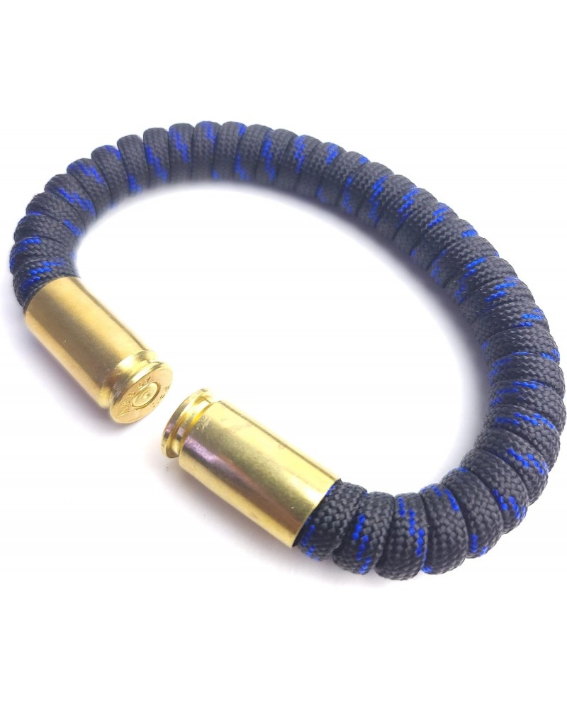 Thin Blue Line Paracord 40 Caliber Bullet Casing Bracelet $10.25 Bracelets