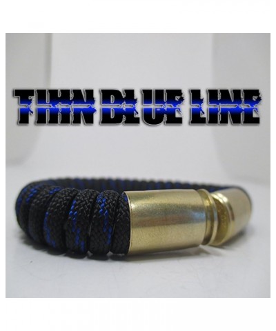 Thin Blue Line Paracord 40 Caliber Bullet Casing Bracelet $10.25 Bracelets