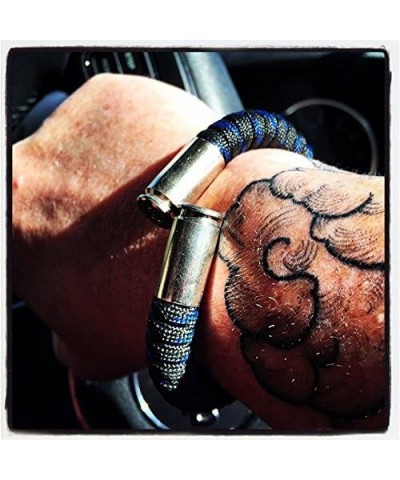 Thin Blue Line Paracord 40 Caliber Bullet Casing Bracelet $10.25 Bracelets