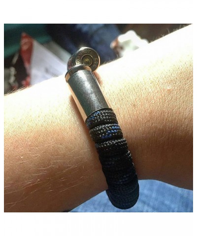 Thin Blue Line Paracord 40 Caliber Bullet Casing Bracelet $10.25 Bracelets