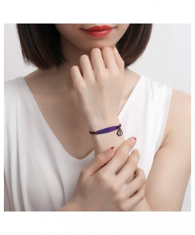 Fashion small Figaro medical alert bracelet for women adjustable 6.5-8 inch Purple coumadin $14.56 Bracelets