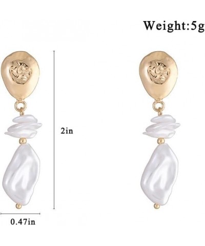 Pearl Dangle Earrings Long Tassel Pearl Earrings for Women Dainty Pearl Chain Earrings Jewelry for Teen Girls A $9.68 Earrings