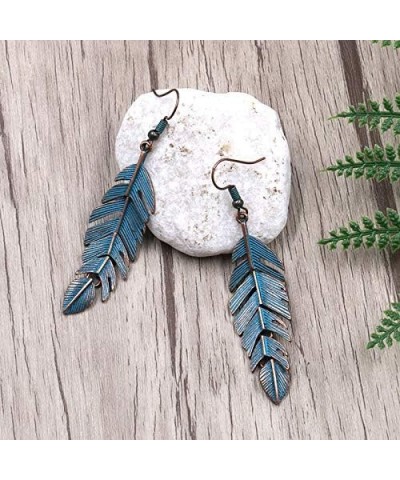 Handmade Boho Lightweight Statement Retro Leaf Plant Drop Earrings with Detailed Texture Pendant for Women Girls Best Holiday...