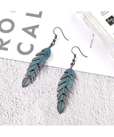 Handmade Boho Lightweight Statement Retro Leaf Plant Drop Earrings with Detailed Texture Pendant for Women Girls Best Holiday...