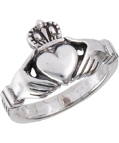 .925 Sterling Silver Traditional Claddagh Celtic Ring, Size 7 $8.08 Rings