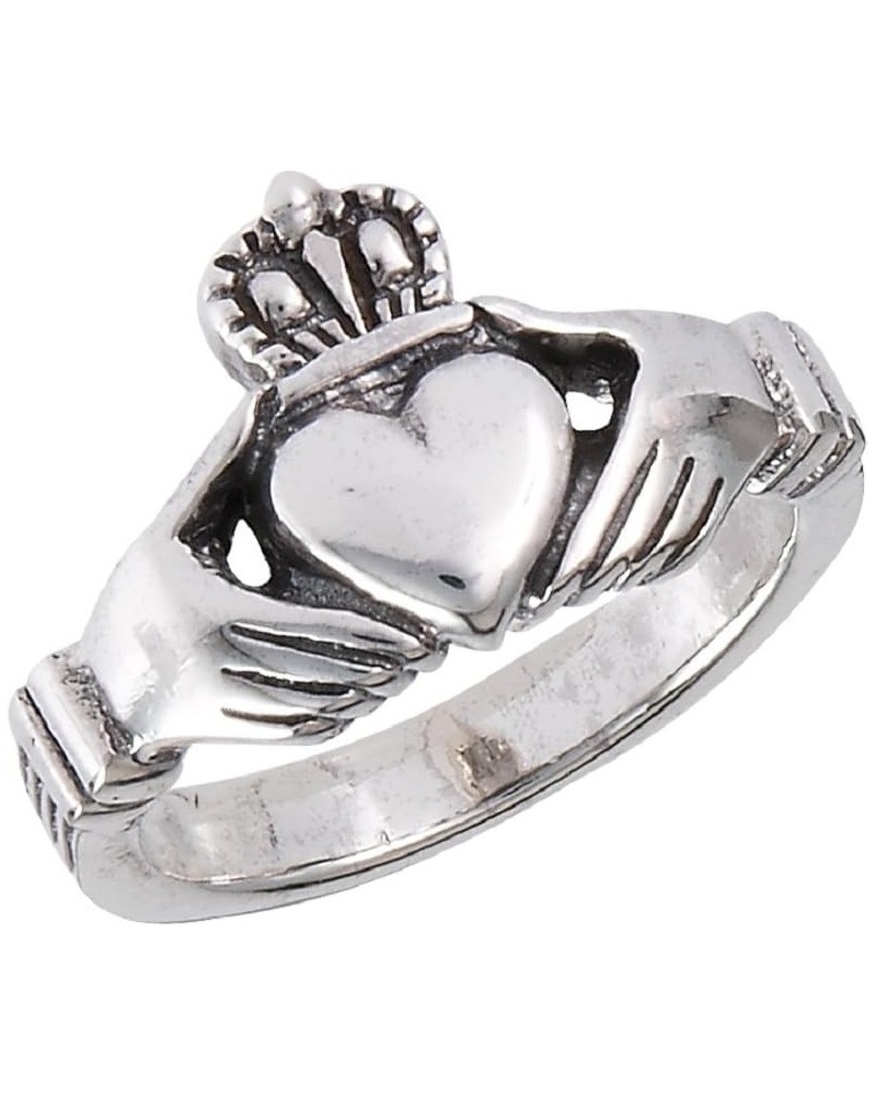 .925 Sterling Silver Traditional Claddagh Celtic Ring, Size 7 $8.08 Rings