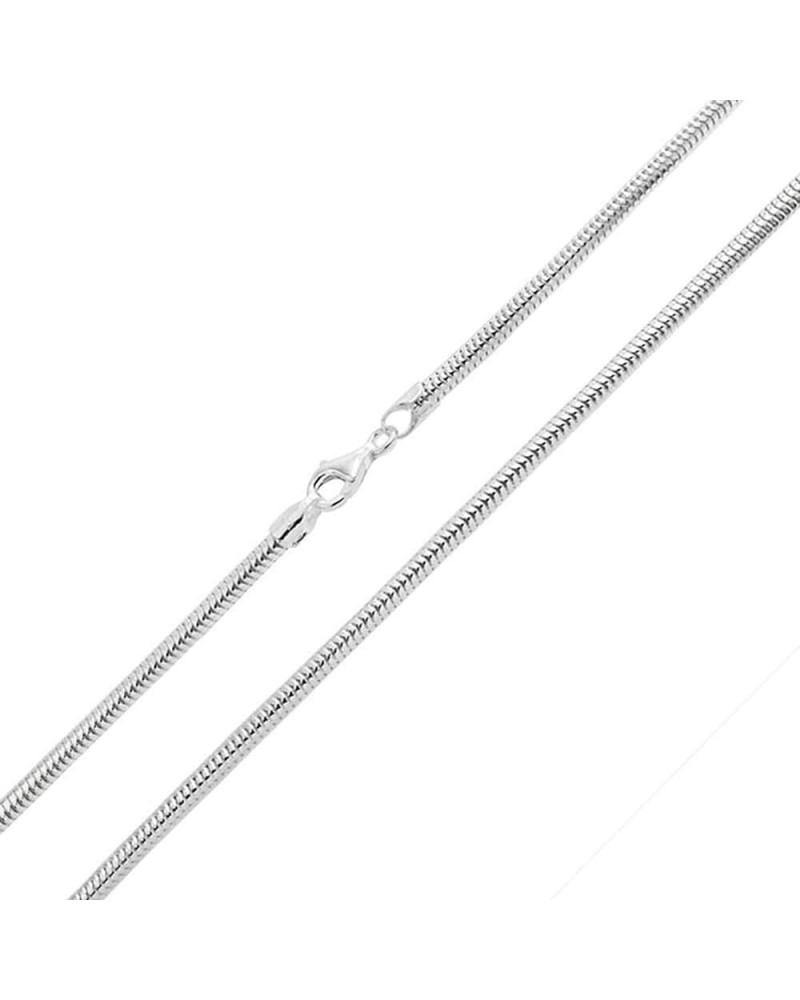 3mm solid sterling silver 925 Italian round SNAKE CHAIN necklace bracelet anklet with lobster claw clasp fits Pandora charms ...