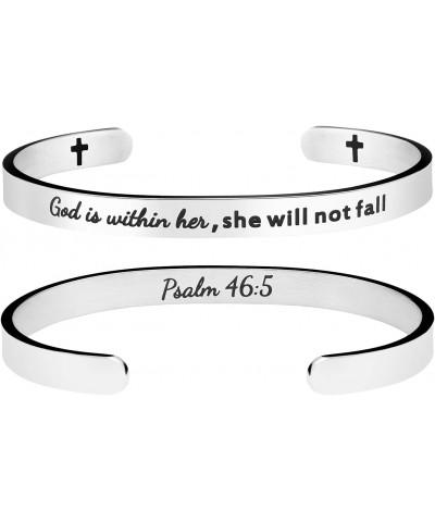 Easter Gifts for Women Bracelets for Christians Stainless Steel Charm Jewelry Jesus Christ Saying God is Within Her She Will ...