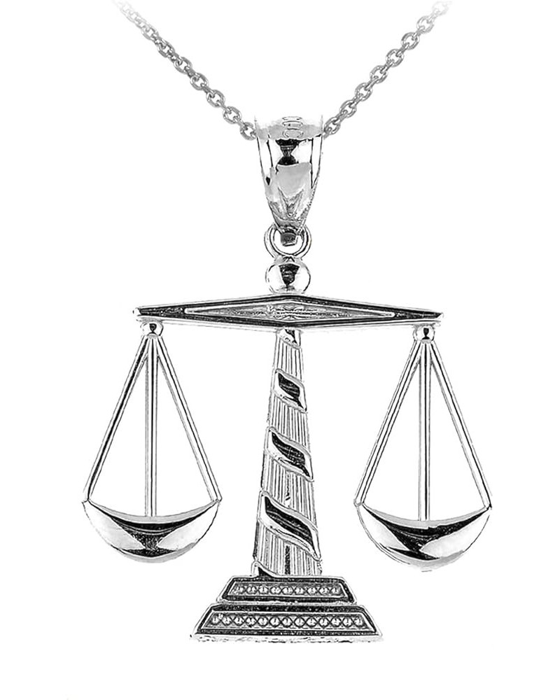 925 Sterling Silver Scales of Justice Pendant Necklace 20.0 Inches $17.16 Necklaces