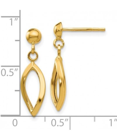 14K Yellow Gold Post Drop Dangle Earrings 10K Yellow Gold - 21mm - 0.83 inch $86.88 Earrings