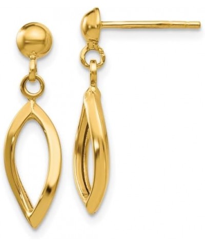 14K Yellow Gold Post Drop Dangle Earrings 10K Yellow Gold - 21mm - 0.83 inch $86.88 Earrings