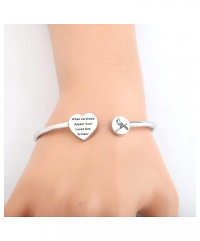 Memorial Jewelry Sympathy Gift When Cardinals Appear Your Loved One is Near Cuff Bangle Cardinal Memorial Bracelet silver $9....