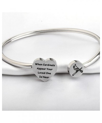 Memorial Jewelry Sympathy Gift When Cardinals Appear Your Loved One is Near Cuff Bangle Cardinal Memorial Bracelet silver $9....