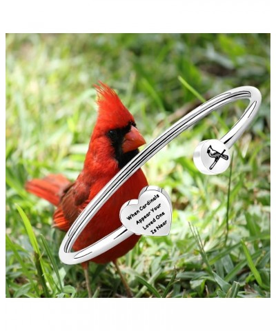 Memorial Jewelry Sympathy Gift When Cardinals Appear Your Loved One is Near Cuff Bangle Cardinal Memorial Bracelet silver $9....