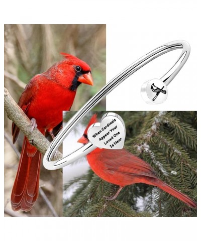 Memorial Jewelry Sympathy Gift When Cardinals Appear Your Loved One is Near Cuff Bangle Cardinal Memorial Bracelet silver $9....