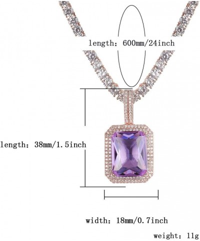 Hip Hop 6 Colors Solitaire Pendant Cubic Zirconia Halo Pendant Necklace with Solid Back… Citrine-rose gold $11.27 Necklaces