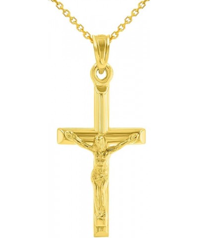 14k Yellow Gold Simple and Classic Cross Crucifix Pendant Necklace 22.0 Inches $64.38 Necklaces