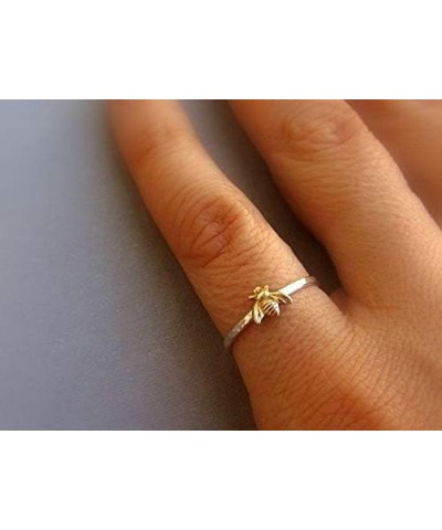 Fashion Cute Gold Bee Ring for Women Teens Girls Finger Wrap Around Craft Handmade Animal Lucky Honey Bee Knuckle Ring (6) 7 ...