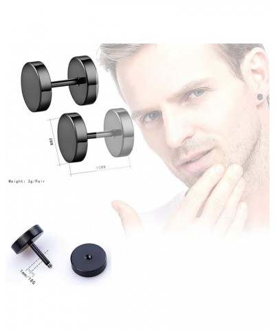 Men Woman Stainless Steel Stud Earrings Set Sliver Black Gold 15 Pairs $9.64 Earrings