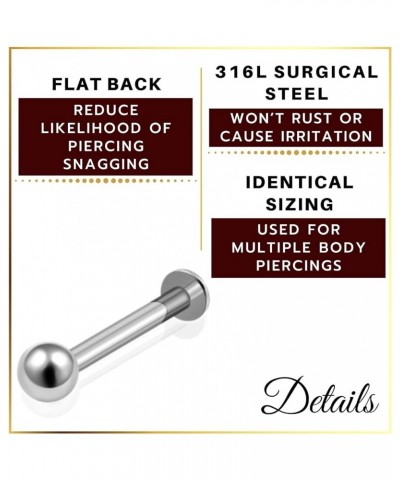 6Pcs Surgical Steel 16g Labret Studs Piercing Jewelry Monroe Tragus Cartilage Medusa Lip 3mm Ball More Choices H:6pcs-16g-9/1...