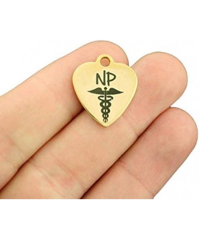 Nurse Stainless Steel Charm - Nurse Practitioner NP Caduceus - Hypoallergenic Gold Plated - Quantity Options - BFS576GOLD $7....