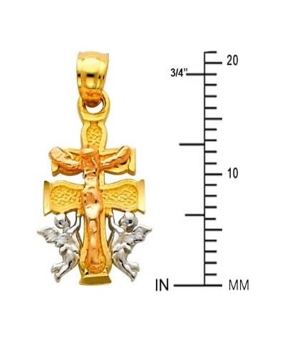 14k REAL Tri Color Gold Religious Cross of Caravaca Charm Pendant $34.80 Pendants