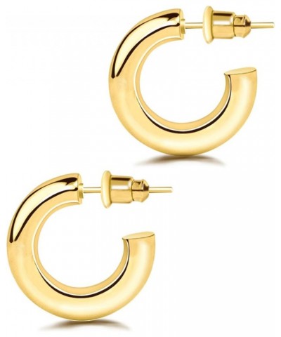 Thick Gold Hoop Earrings for Women, Chunky Gold Hoops 20mm-40mm Gold 20.0 Millimeters $11.38 Earrings