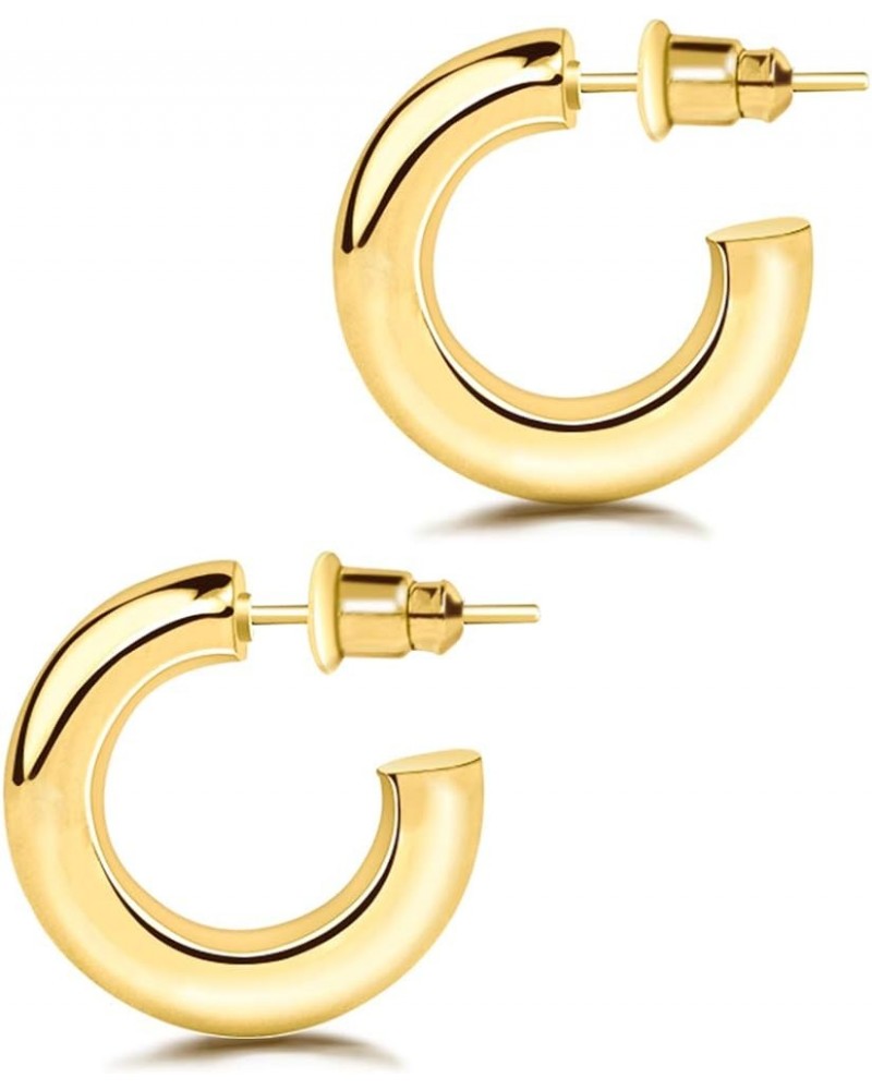 Thick Gold Hoop Earrings for Women, Chunky Gold Hoops 20mm-40mm Gold 20.0 Millimeters $11.38 Earrings