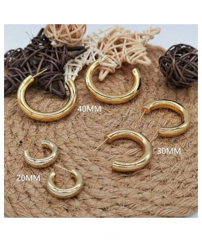 Thick Gold Hoop Earrings for Women, Chunky Gold Hoops 20mm-40mm Gold 20.0 Millimeters $11.38 Earrings