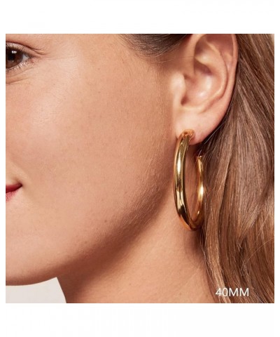 Thick Gold Hoop Earrings for Women, Chunky Gold Hoops 20mm-40mm Gold 20.0 Millimeters $11.38 Earrings